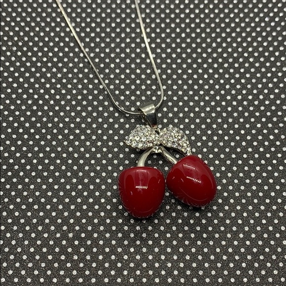 Red Chroma, Austrian Crystal Cherry Necklace - Picture 2 of 4